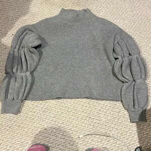 Hem & Thread Mark neck puffy sleeve sweater